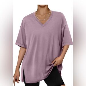 Dark Pink/Lavender V-Neck Women's Top